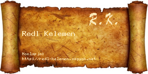 Redl Kelemen névjegykártya